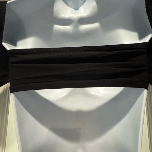 Blue Blush Whimisigoth Black Women's Bandeau Top Size S Puff Sleeves Indie Boho - Picture 6 of 9